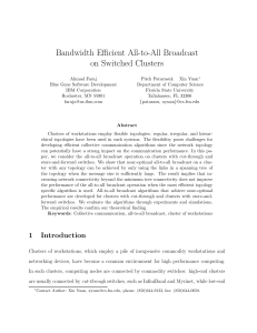 Bandwidth Efficient All-to-All Broadcast on Switched Clusters