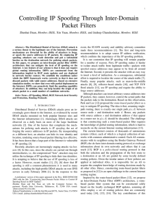 Controlling IP Spoofing Through Inter-Domain Packet Filters Member, IEEE