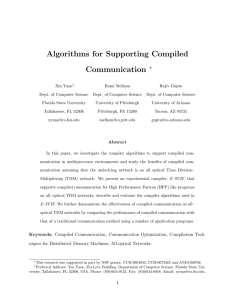 Algorithms for Supporting Compiled Communication ∗