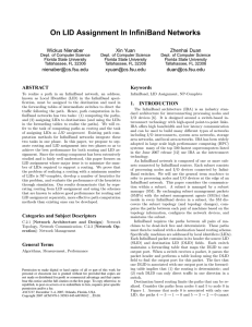 On LID Assignment In InfiniBand Networks Wickus Nienaber Xin Yuan Zhenhai Duan