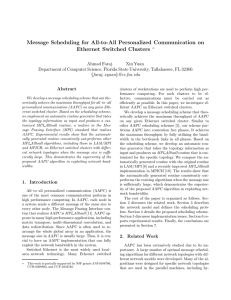 Message Scheduling for All-to-All Personalized Communication on Ethernet Switched Clusters