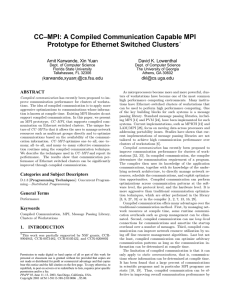 CC–MPI: A Compiled Communication Capable MPI Prototype for Ethernet Switched Clusters