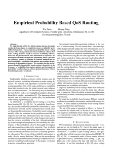 Empirical Probability Based QoS Routing Xin Yuan Guang Yang