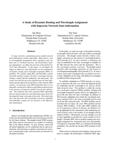 A Study of Dynamic Routing and Wavelength Assignment