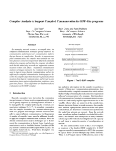 Compiler Analysis to Support Compiled Communication for HPF–like programs