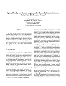 Optimal Routing and Channel Assignments for Hypercube Communication on