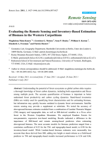 Remote Sensing Evaluating the Remote Sensing and Inventory-Based Estimation