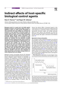 Indirect effects of host-specific biological control agents Dean E. Pearson
