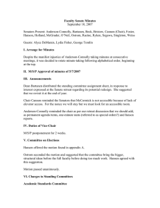 Faculty Senate Minutes September 10, 2007