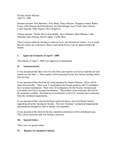 Faculty Senate Minutes April 22, 2008