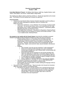 Diversity Committee Minutes October 7, 2008 Committee Members/ Present: