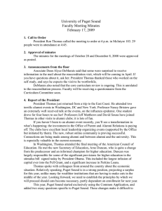 University of Puget Sound Faculty Meeting Minutes February 17, 2009