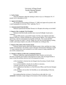 University of Puget Sound Faculty Meeting Minutes April 6, 2009