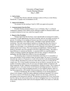 University of Puget Sound Faculty Meeting Minutes May 5, 2009