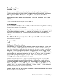 Faculty Senate Minutes December 1, 2008