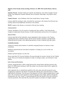 Minutes of the Faculty Senate meeting, February 23, 2009. McCormick... UPS Senators Presen Visitors Present