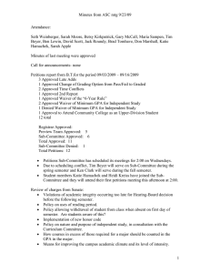 Minutes from ASC mtg 9/23/09  Attendance: