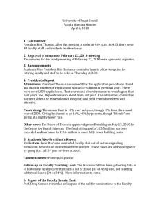 University of Puget Sound Faculty Meeting Minutes April 6, 2010