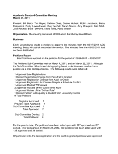 Academic Standard Committee Meeting March 31, 2011