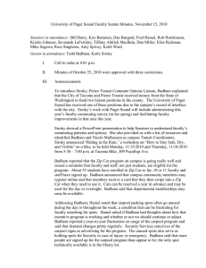 University of Puget Sound Faculty Senate Minutes, November 15, 2010