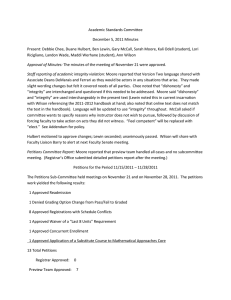 Academic Standards Committee December 5, 2011 Minutes