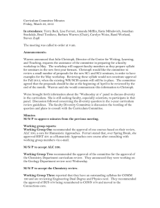 Curriculum Committee Minutes Friday, March 23, 2012