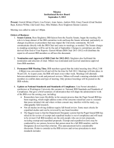 Minutes Institutional Review Board September 5, 2012 Present