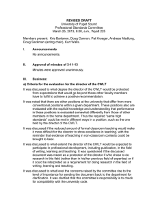 REVISED DRAFT University of Puget Sound Professional Standards Committee