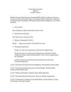 Curriculum Committee Minutes October 14 2013