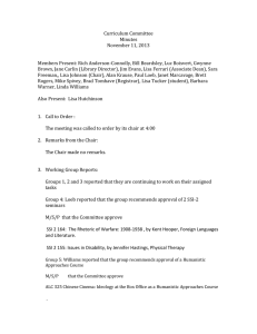 Curriculum Committee Minutes November 11, 2013