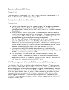 Committee on Diversity (COD) Minutes  February 7, 2014