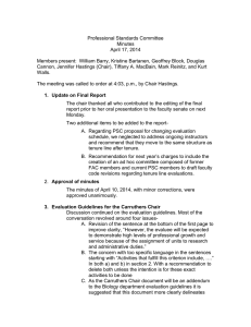 Professional Standards Committee Minutes April 17, 2014