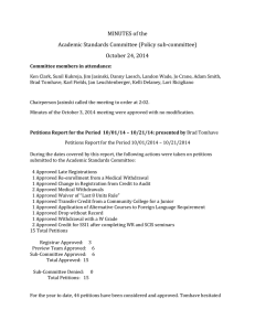 MINUTES of the Academic Standards Committee (Policy sub-committee) October 24, 2014