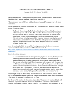 PROFESSIONAL STANDARDS COMMITTEE MINUTES February 10, 2015, 8:00 a.m., Wyatt 226