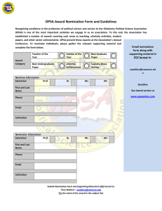 OPSA Award Nomination Form and Guidelines