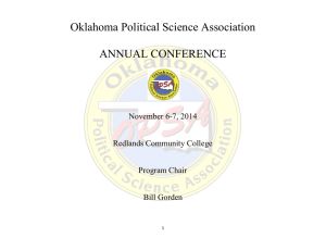 Oklahoma Political Science Association ANNUAL CONFERENCE November 6-7, 2014