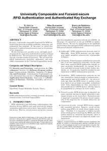 Universally Composable and Forward-secure RFID Authentication and Authenticated Key Exchange Mike Burmester