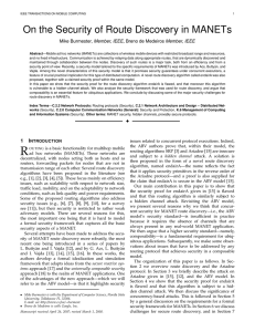 On the Security of Route Discovery in MANETs Member, IEEE,