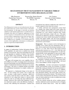 MULTI-DOMAIN TRUST MANAGEMENT IN VARIABLE-THREAT ENVIRONMENTS USING ROLLBACK-ACCESS