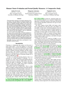 Human Cluster Evaluation and Formal Quality Measures: A Comparative Study