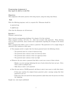 Programming Assignment 6 Due April 15, 2015 at 11:59 PM Objectives