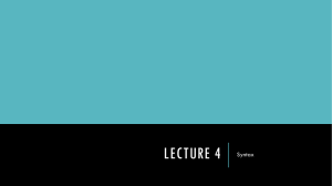 LECTURE 4 Syntax