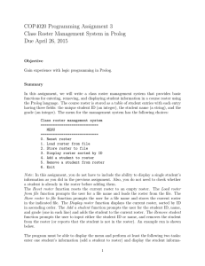 COP4020 Programming Assignment 3 Class Roster Management System in Prolog