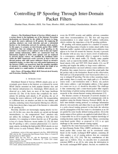 Controlling IP Spoofing Through Inter-Domain Packet Filters Member, IEEE