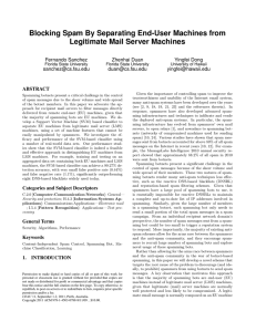 Blocking Spam By Separating End-User Machines from Legitimate Mail Server Machines