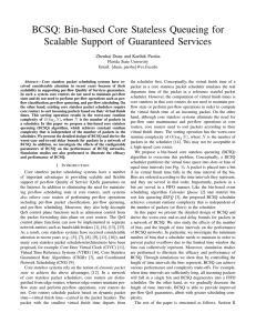 BCSQ: Bin-based Core Stateless Queueing for Scalable Support of Guaranteed Services