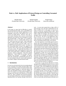 Push vs. Pull: Implications of Protocol Design on Controlling Unwanted Traffic