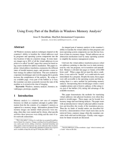 Using Every Part of the Buffalo in Windows Memory Analysis Abstract ∗