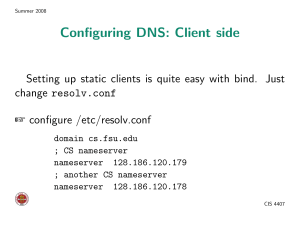 Configuring DNS: Client side