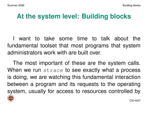 At the system level: Building blocks